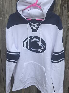 Colosseum Navy and White Men's Pullover Hoodie